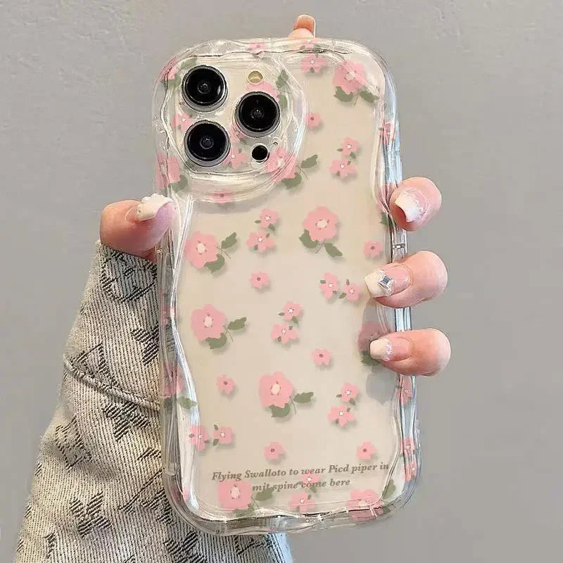 Premium Daisy iPhone Case - Soft TPU Wavy Edge Design