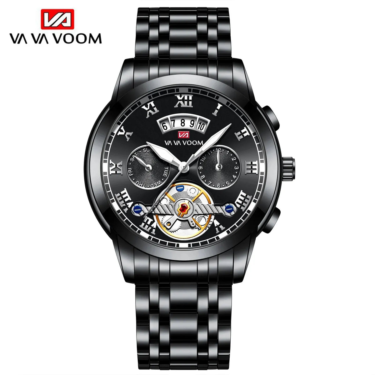 Premium Mens Luxury Watch - Stainless Steel Waterproof Timepiece