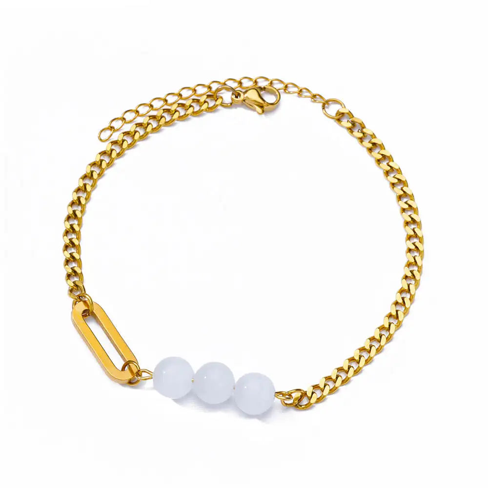 Elegant Zircon Flowers Bracelet - Luxury Gold Steel Jewelry