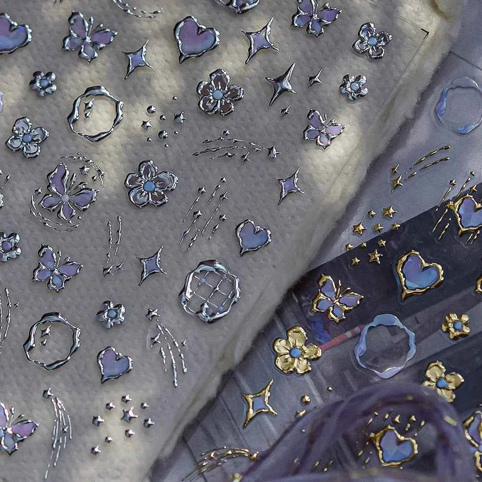 Exquisite Luxury Nail Stickers - Gold & Silver DIY Decals