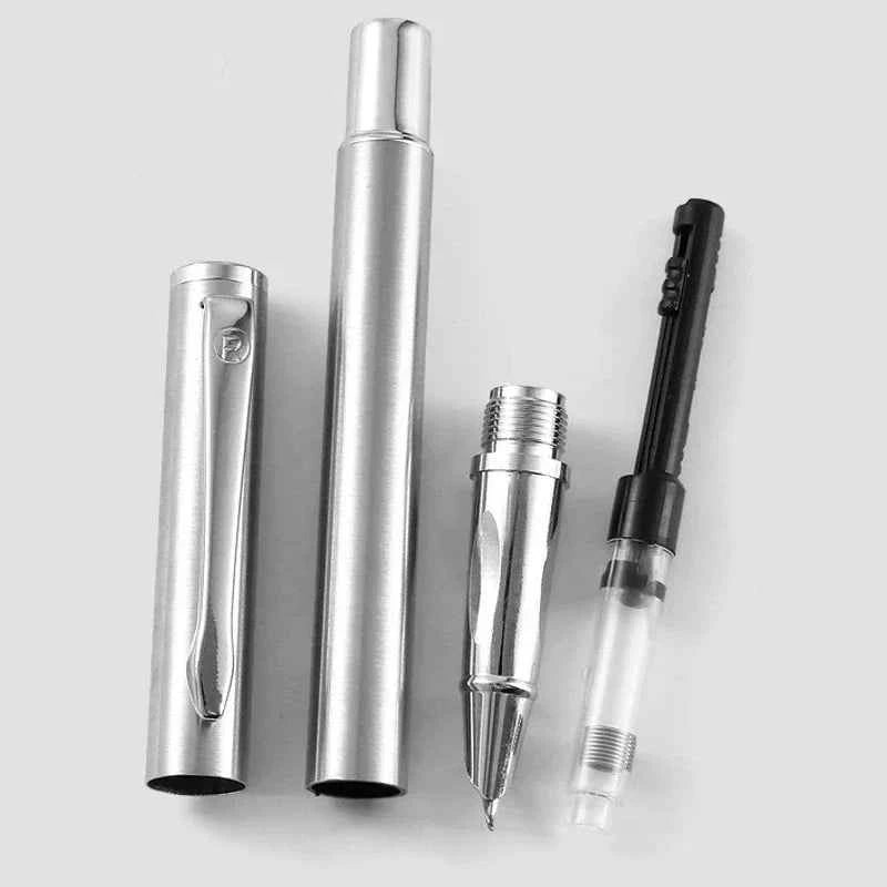 Luxury Metal Fountain Pen - Smooth Curved Nib & Signature Design