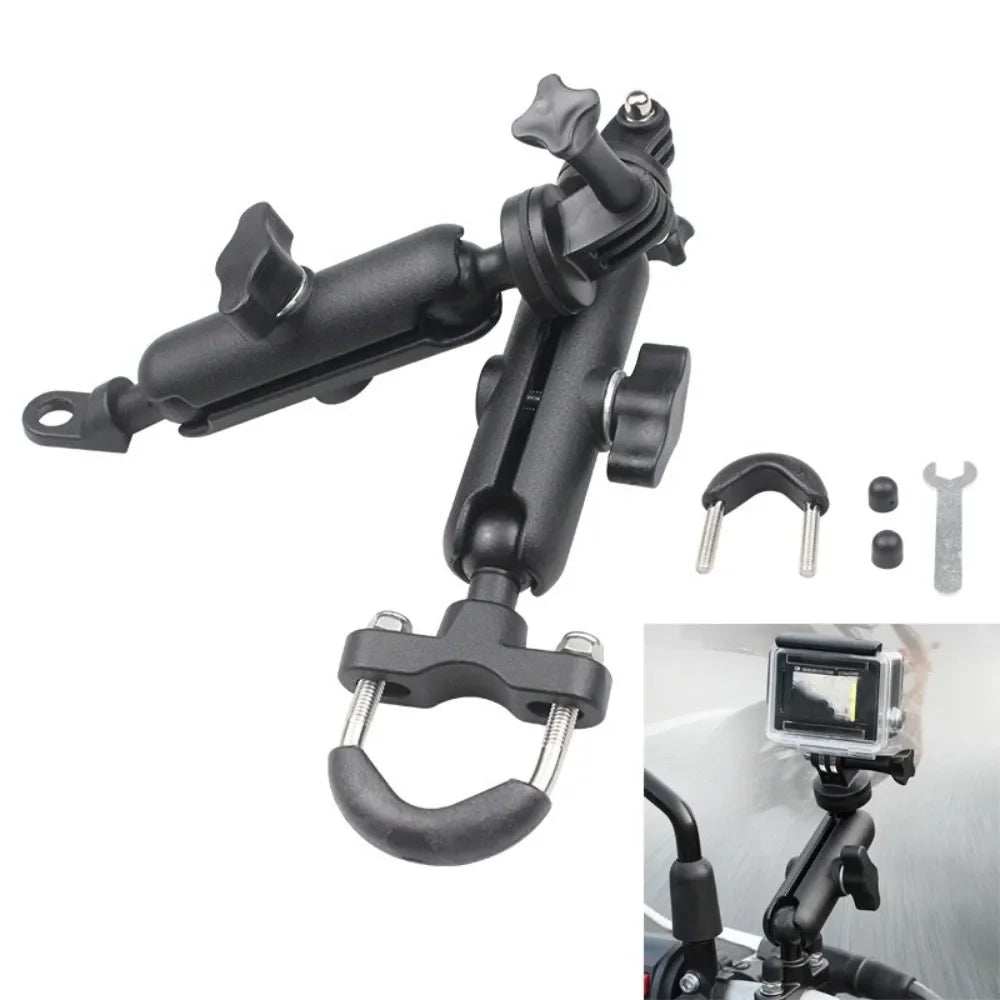 Durable Motorcycle Camera Mount - Secure Aluminum Alloy Pan Tilt Bracket