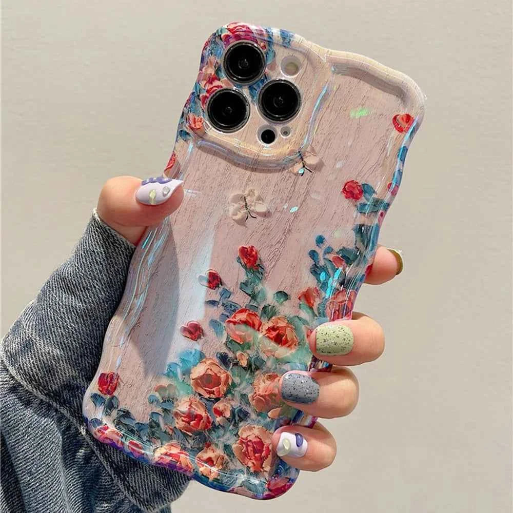 Luxury Retro Oil Painting Phone Case - Artistic Floral Print