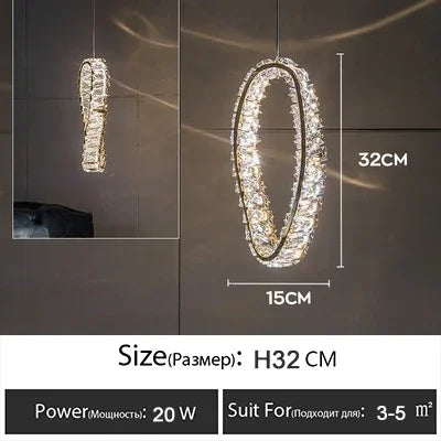 Luxury LED Crystal Pendant Light - Modern Ceiling Chandelier