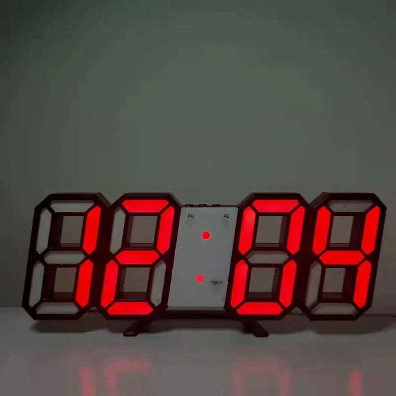 Modern LED Digital Clock - Sleek 3D Table & Wall Design