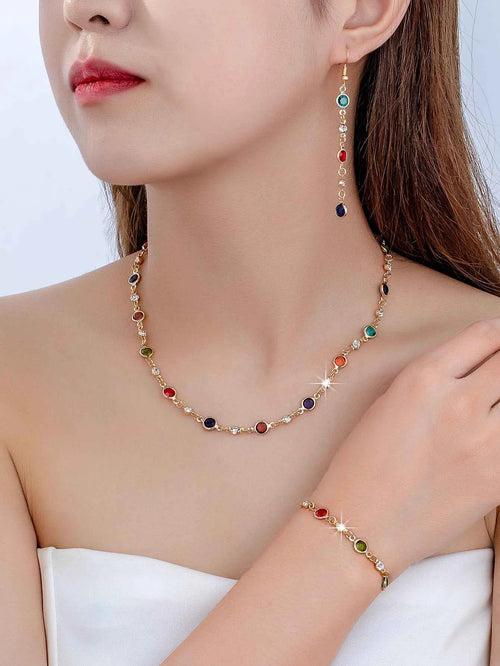 Elegant Luxury Jewelry Set - Necklace, Bracelet & Earrings