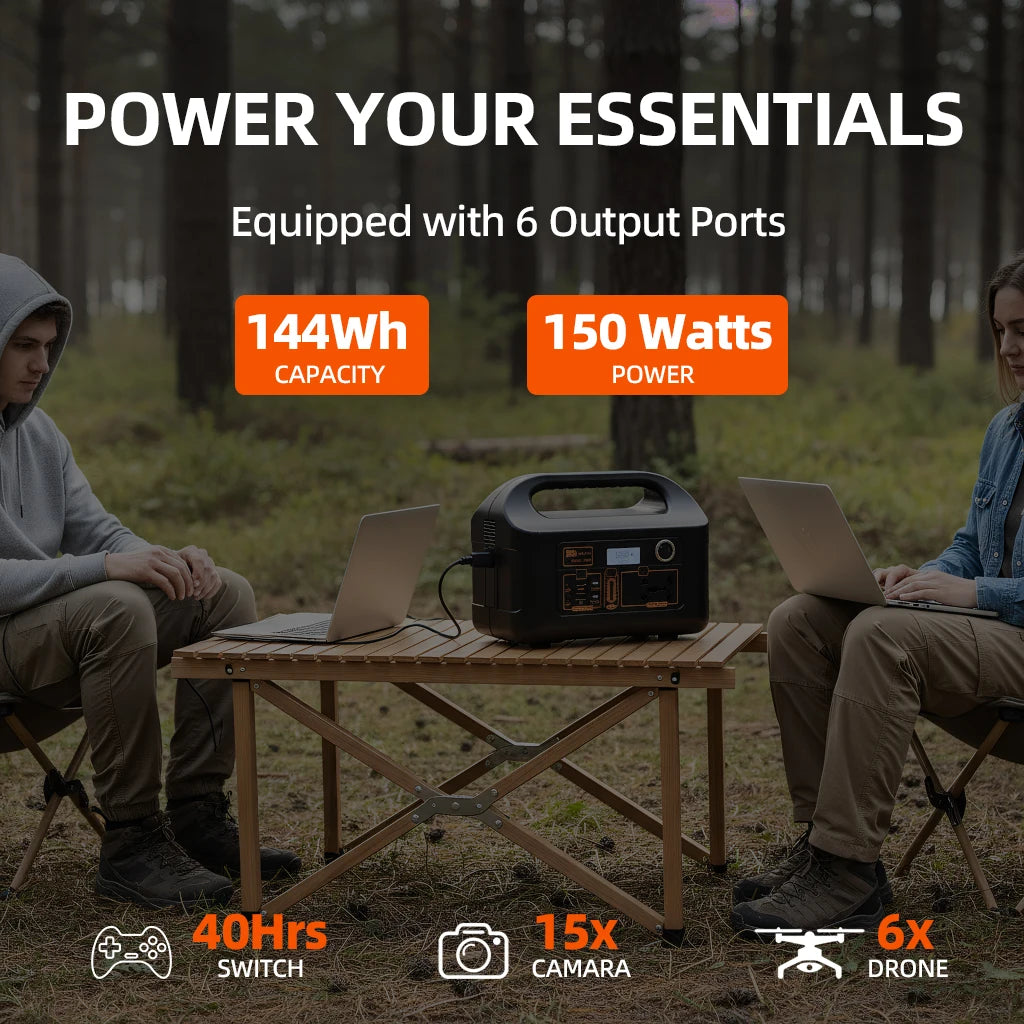 Premium 150W Portable Power Station - Solar Generator for Camping