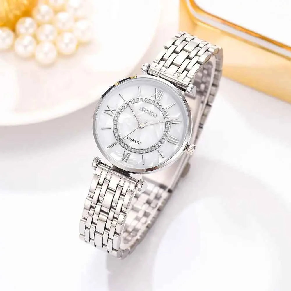 Elegant Diamond Bracelet Watch - Quartz Movement for Women