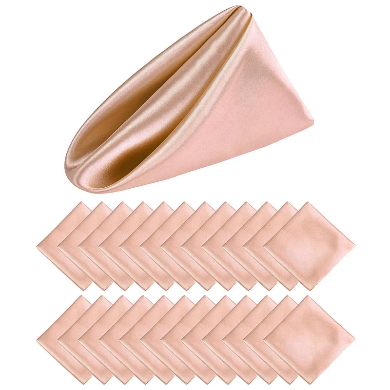 Elegant Satin Dinner Napkins - Set of 24 Square 12x12