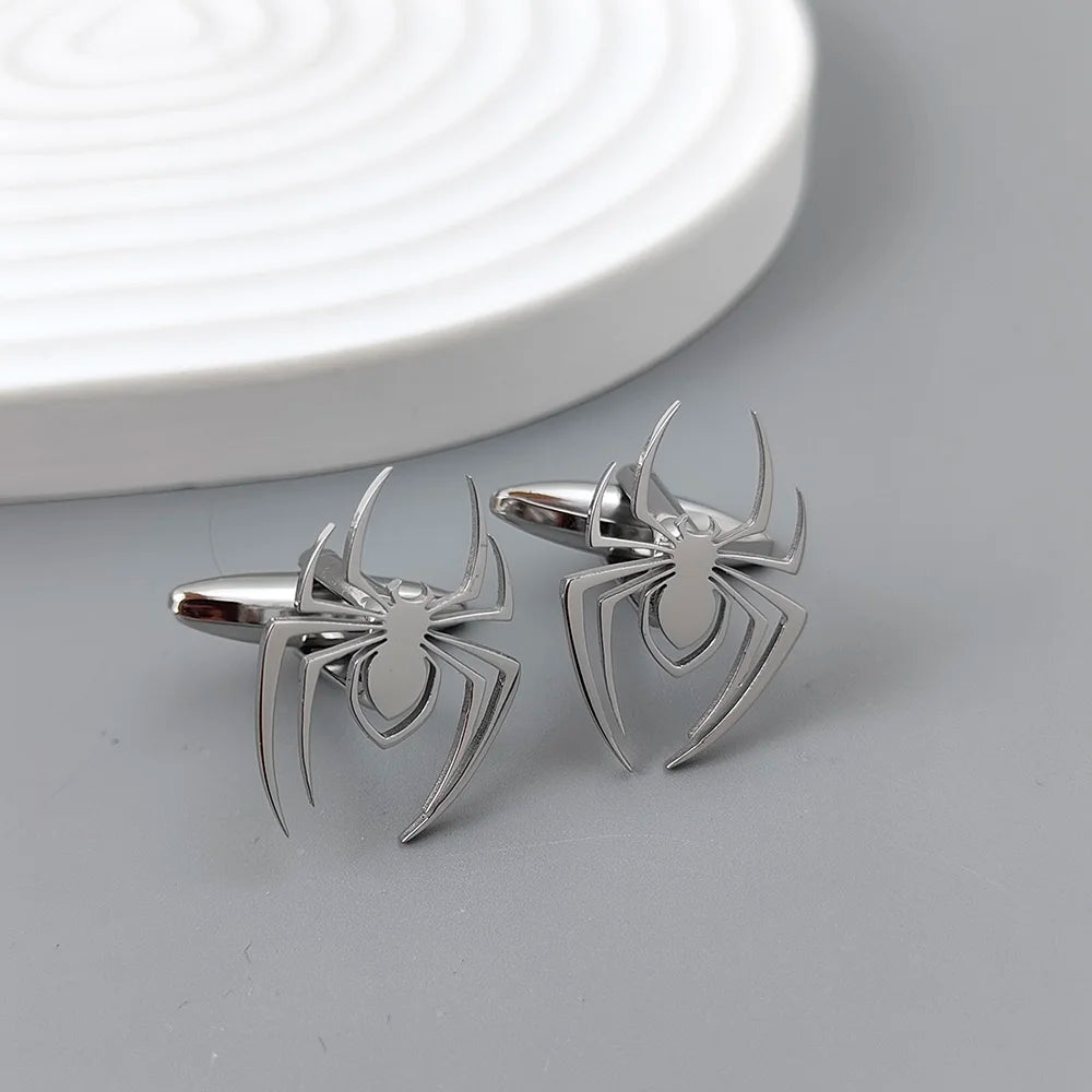 Premium Gold-Plated Spider Cufflinks - Elegant Suit Accessories