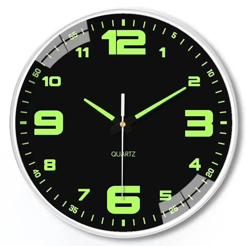 Elegant Luminous Silent Wall Clock - 8 Inch Quartz