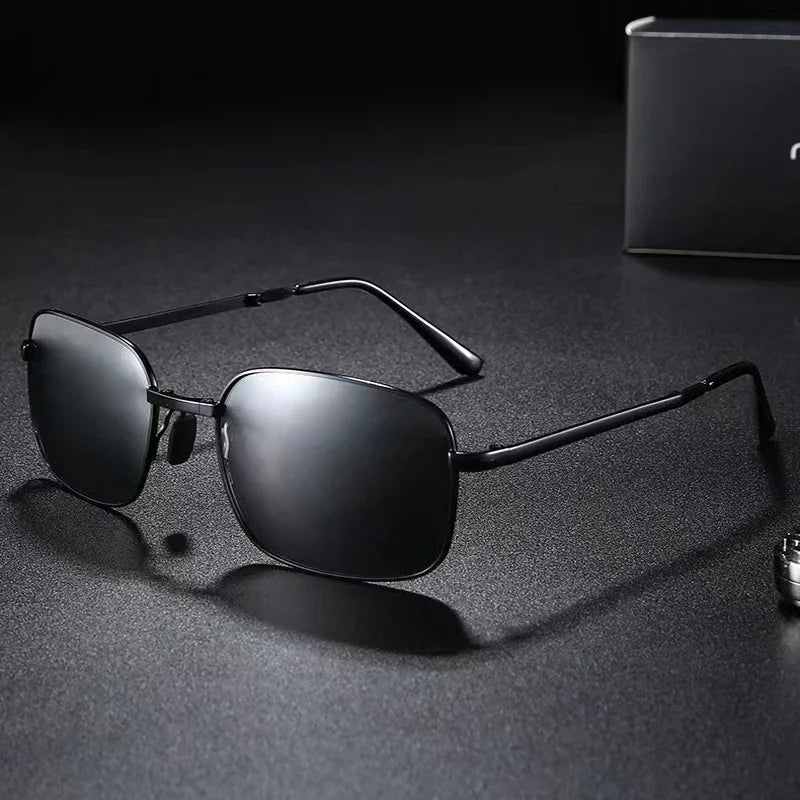 Premium Folding Polarized Sunglasses - Vintage Metal Frame UV400