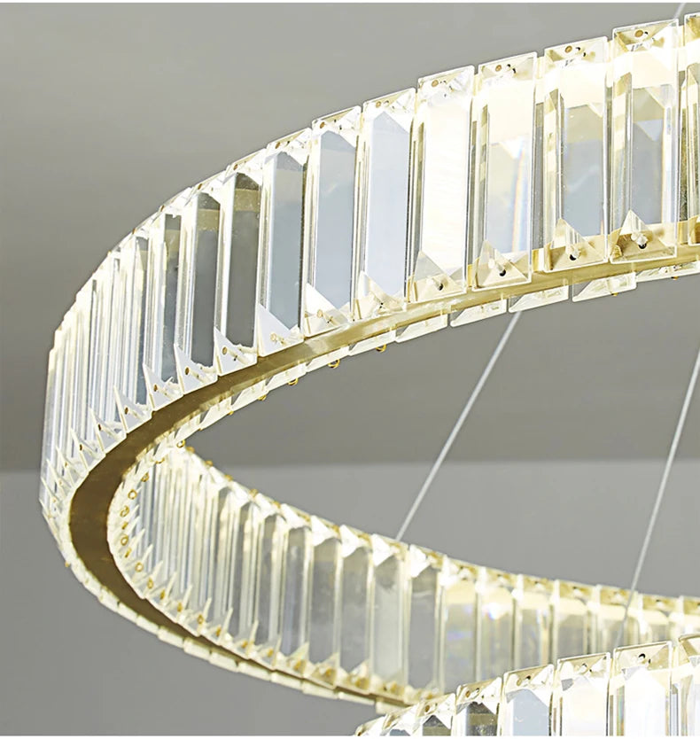 Elegant Crystal Ring Chandelier - Modern Dining Room Lighting