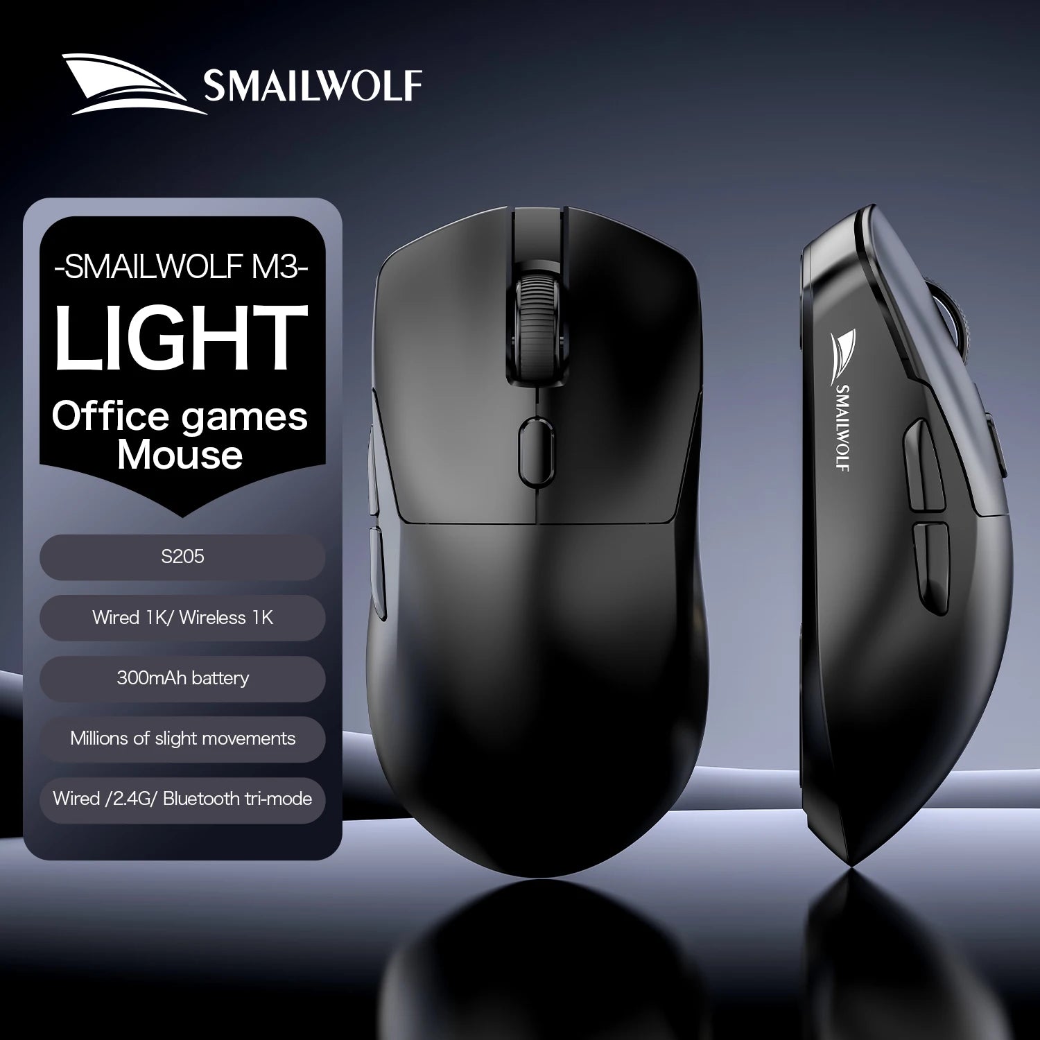 Premium Wireless Gaming Mouse - Tri-Mode PAW3311 Lightweight