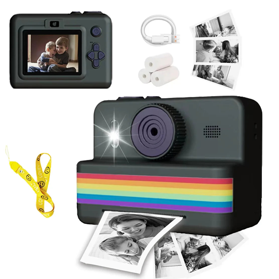 Instant Print Kids Camera - 2.8 Inch HD Portable Thermal Toy