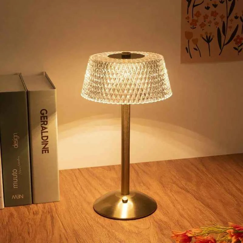Luxury Rechargeable LED Table Lamp - Tricolor Touch Control