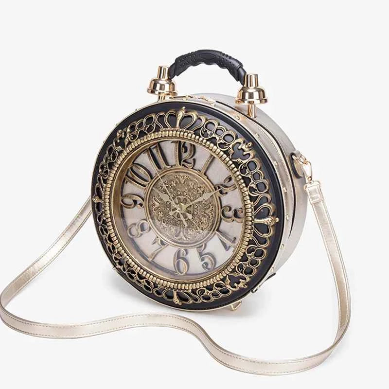 Elegant Clock Handbag - Unique Design Crossbody Bag