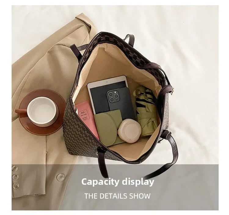 Elegant Vintage Tote Bag - Large Capacity Fashion Handbag