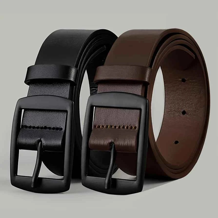 Luxury Men's PU Leather Belt - Classic Pin Buckle Waist Strap