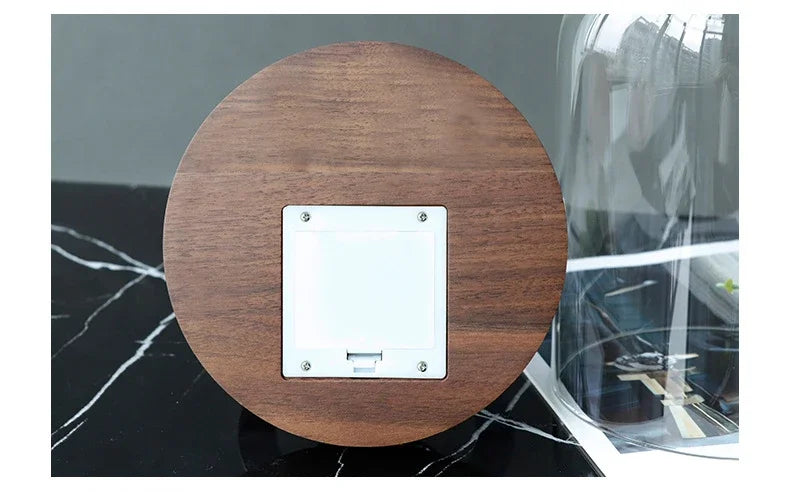 Elegant Luxury Desk Clock - Metal & Wood Tabletop Accent