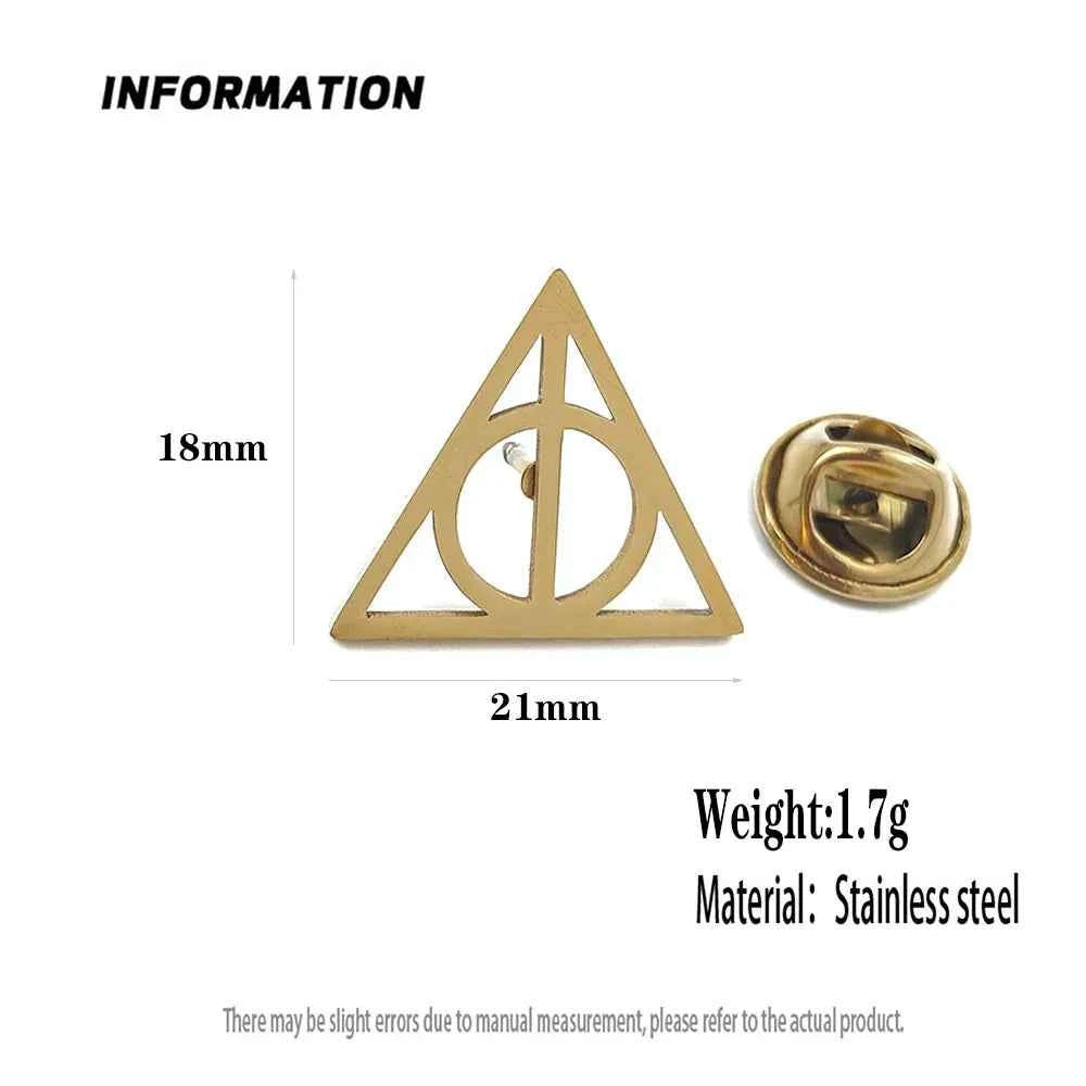 Premium Deathly Hallows Brooch - Metal Lapel Pin & Badge