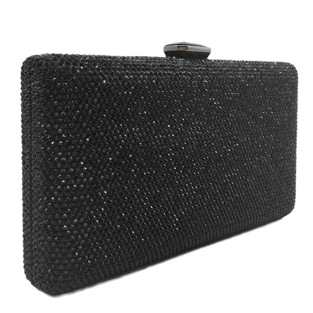 Elegant Crystal Evening Clutch - Luxury Rhinestone Box Handbag