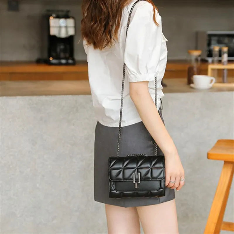 Elegant Mini Plaid Crossbody Bag - Classic Flap Purse