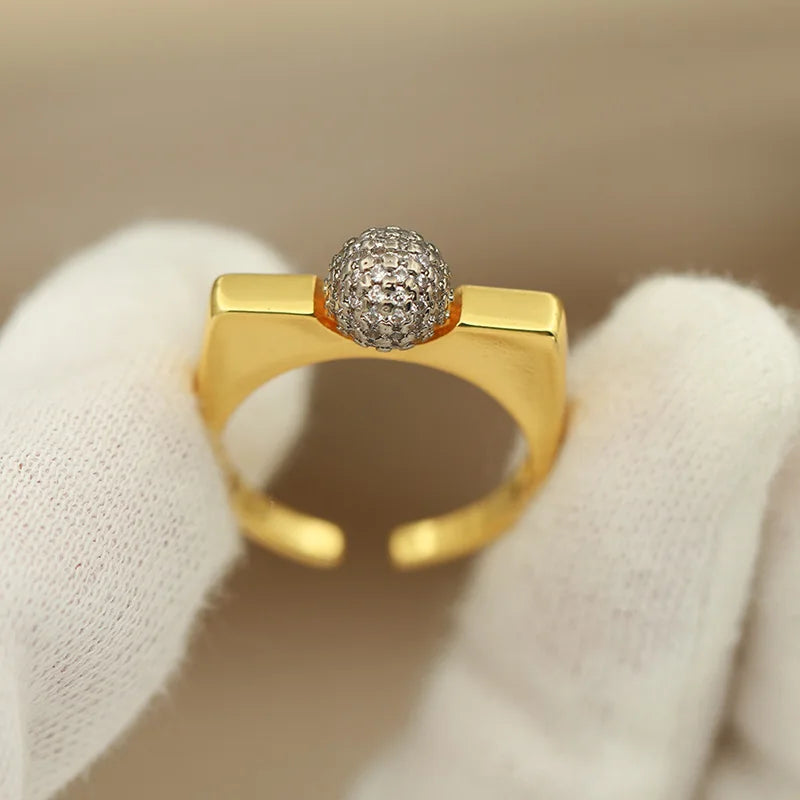 Luxury Crystal Waterdrop Open Ring - Adjustable Zirconia Jewelry