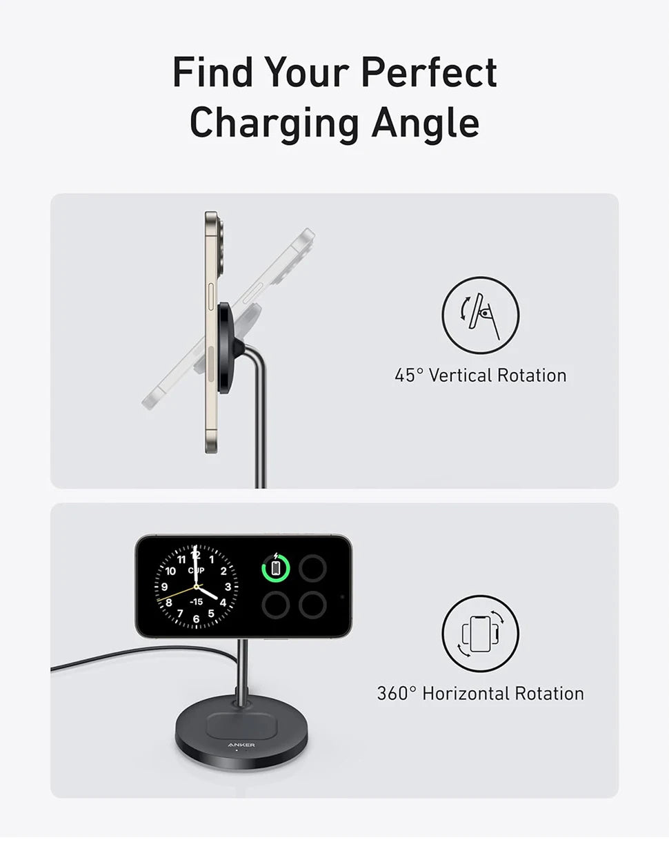Premium Qi2 Wireless Charger Stand - Fast 15W Magnetic Charging