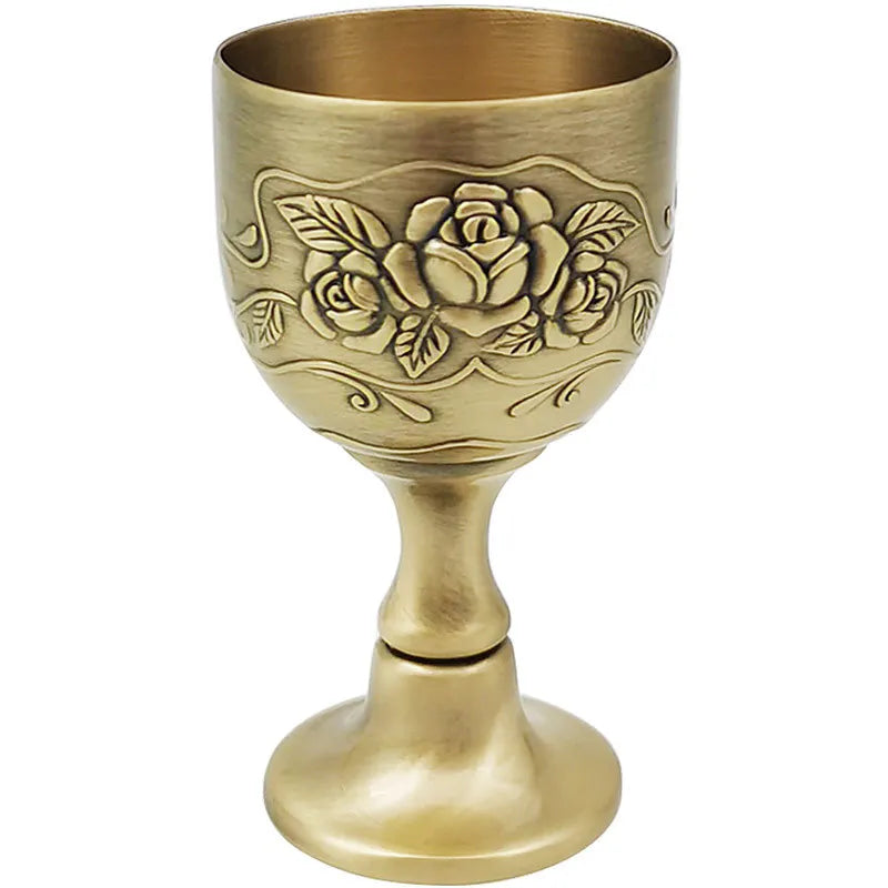 Elegant Vintage Metal Wine Glass - European Style Goblet