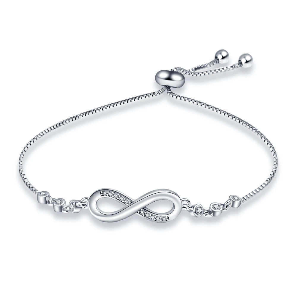 Stunning 925 Silver Zircon Bracelet - Luxury Lucky Symbol Jewelry