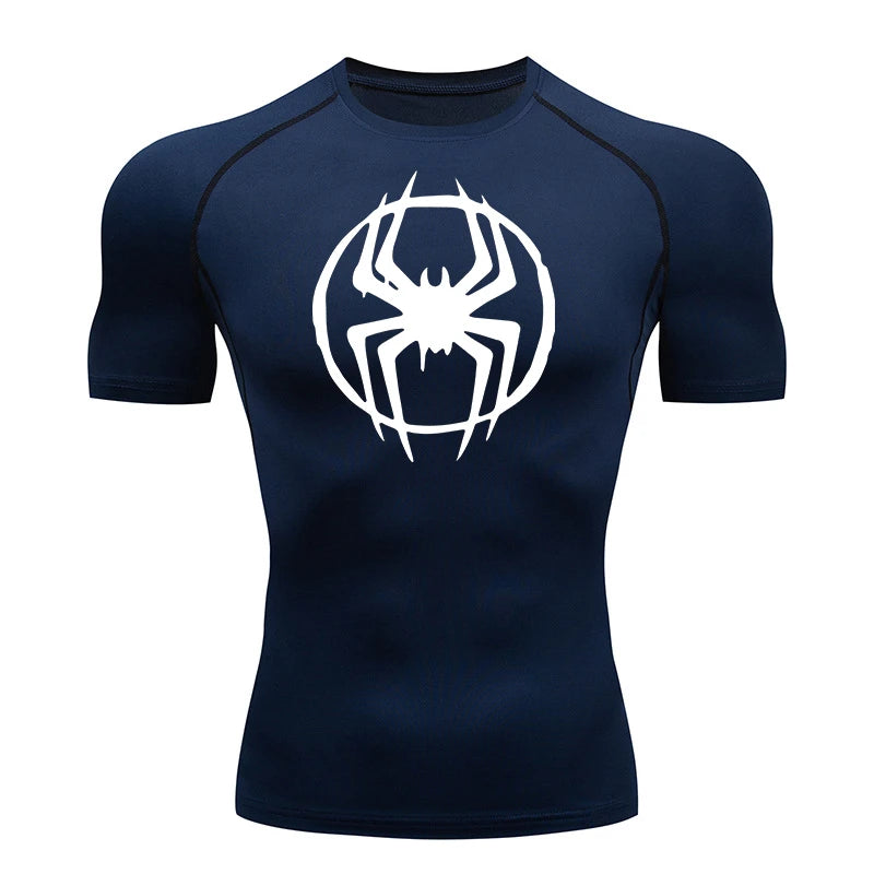 Premium Spider Graphic Compression Shirt - Quick Dry Athletic Tee