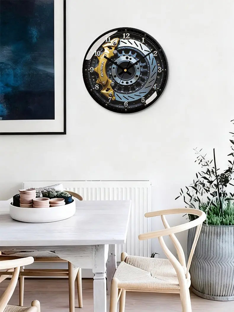 Elegant Silent Gear Wall Clock - No-Punch Quartz Movement
