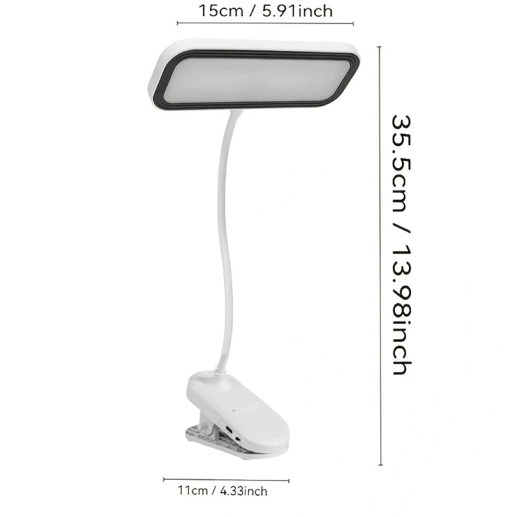 Premium LED Clip-On Desk Lamp - 3 Color & Touch Control