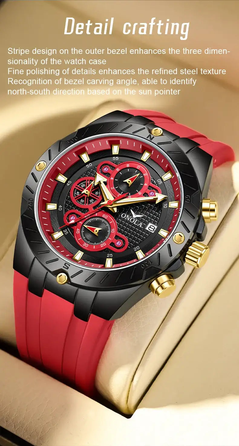 Premium Men's Sports Quartz Watch - Luminous & Waterproof