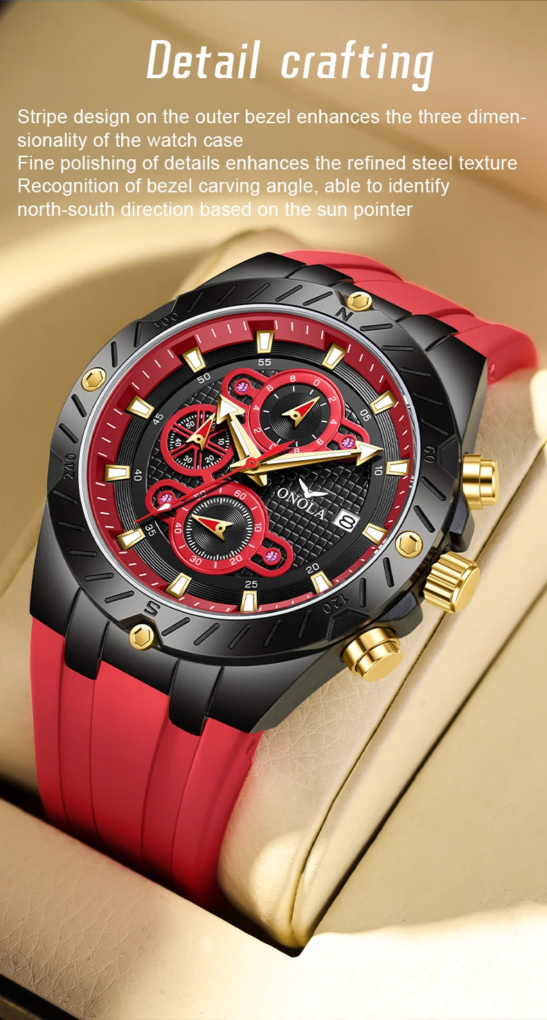 Premium Men's Sports Quartz Watch - Luminous & Waterproof