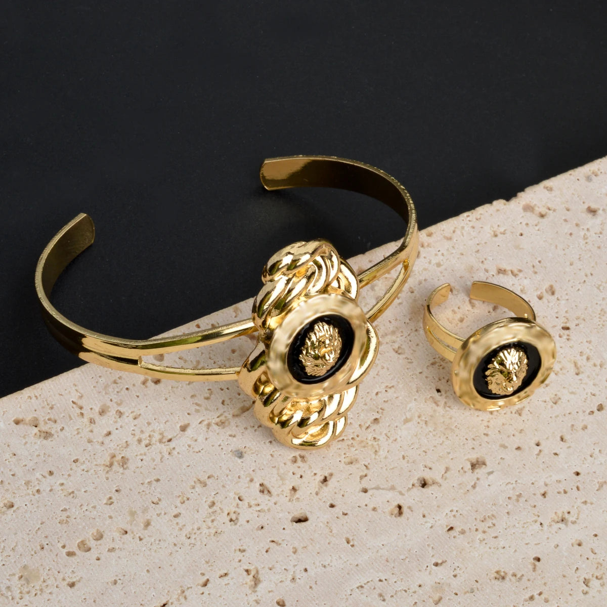 Premium Dubai Gold Plated Jewelry Set - Lion Design