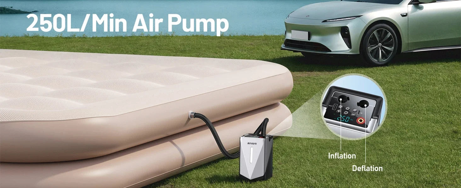 Portable Jump Starter with Air Compressor - 2500A Power Bank