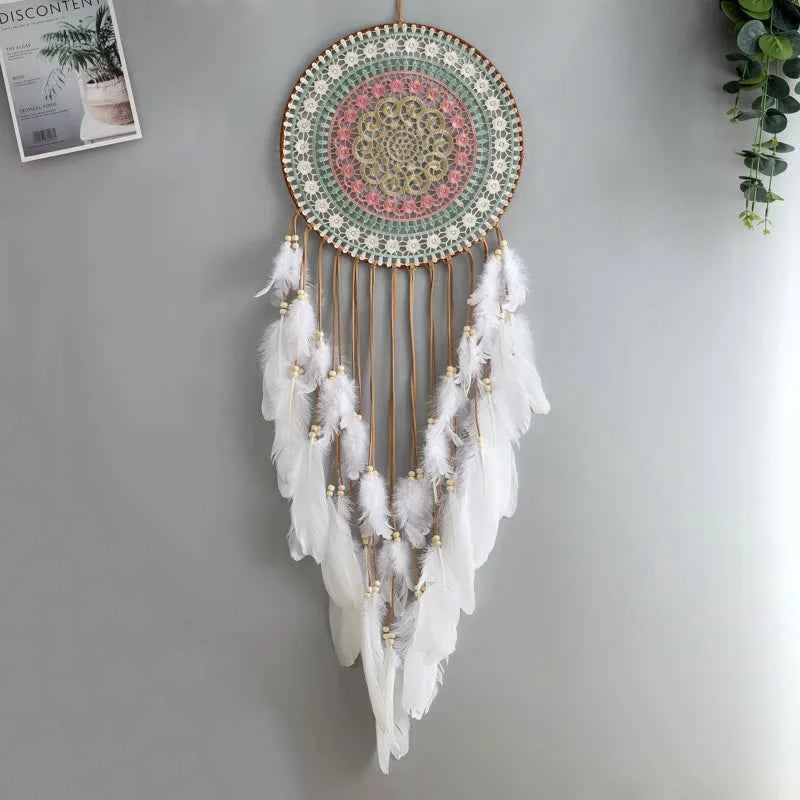 Colorful Handwoven Dreamcatcher Wall Hanging - Feather Tassel Ornament for Bedroom & Home Décor - Tulique