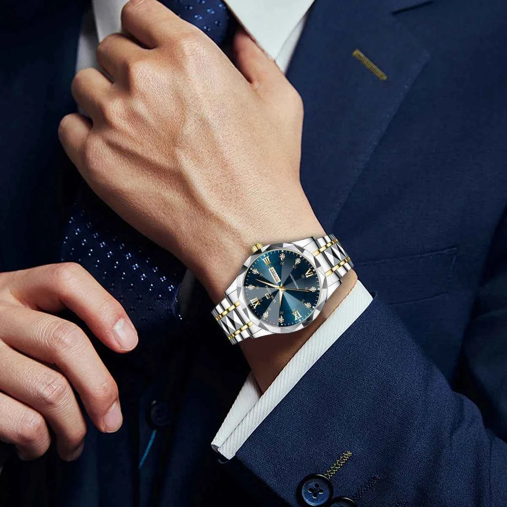 Luxury Men's Quartz Watch - Stainless Steel Business Timepiece