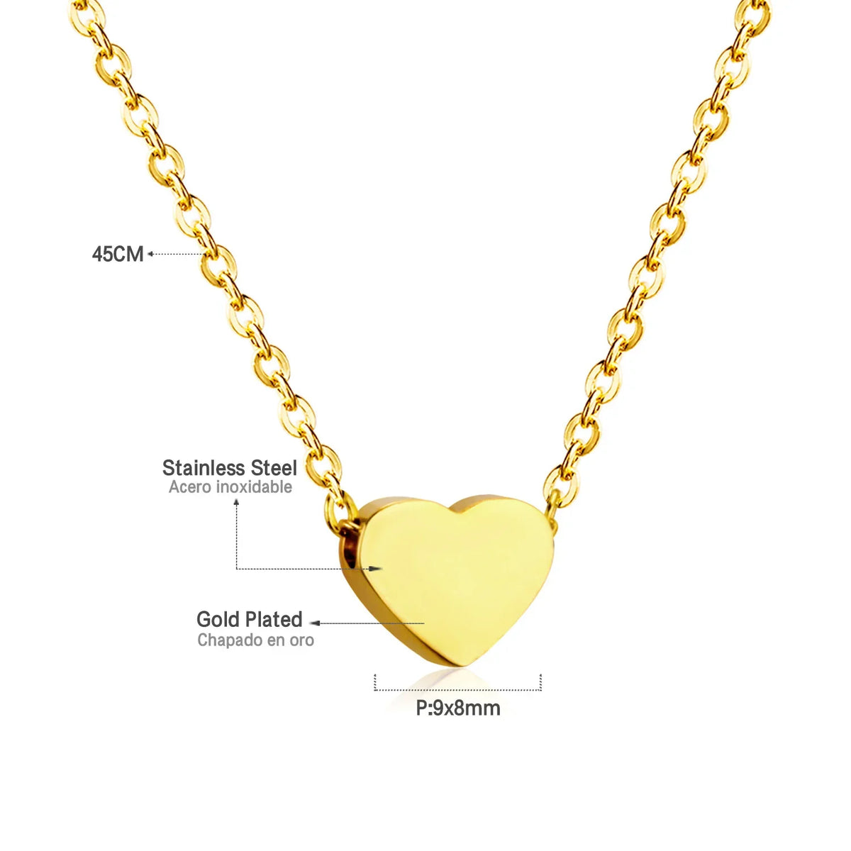 Elegant Gold Plated Stainless Steel Chain Necklace & Bracelet