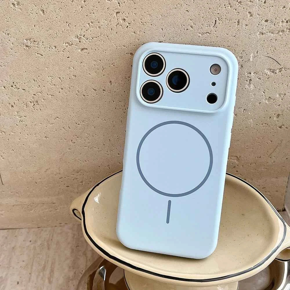 Luxury Magnetic Silicone Phone Case with Lens Protection