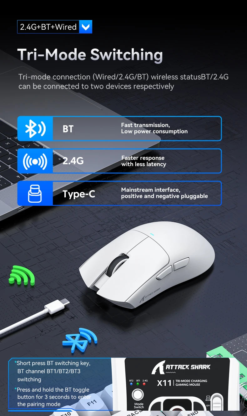 Premium Wireless Gaming Mouse with Dock - RGB & Macro
