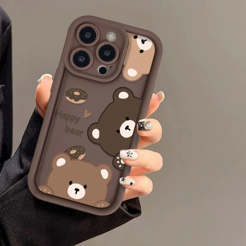 Premium Cute Bear iPhone Case - Shockproof Silicone Protection