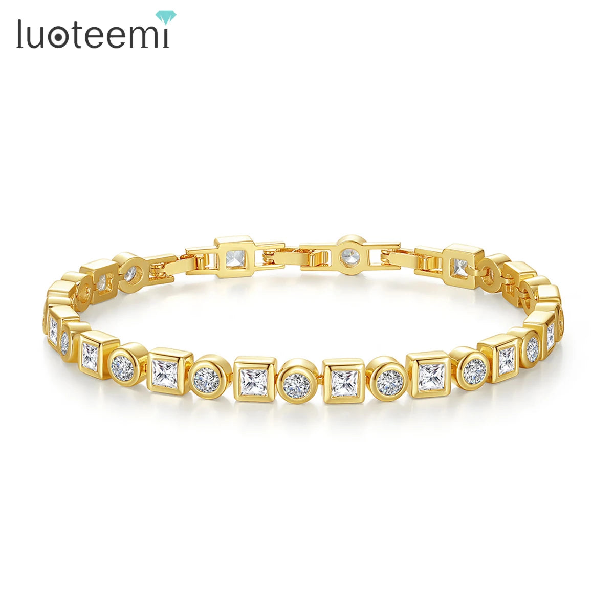 Luxury Cubic Zirconia Bracelet - elegant iced out crystal design with platinum plating
