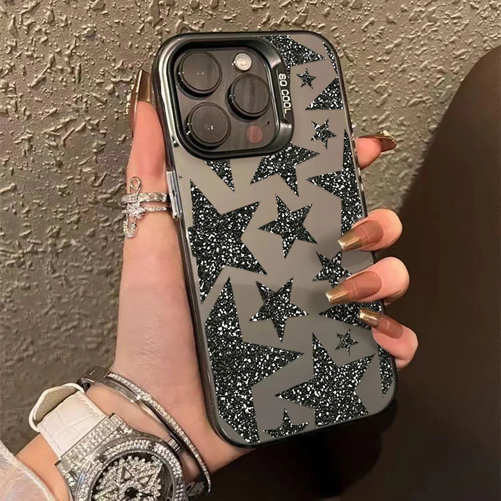 Luxury iPhone Star Case - Hard matte IMD cover in a star design, offering premium protection