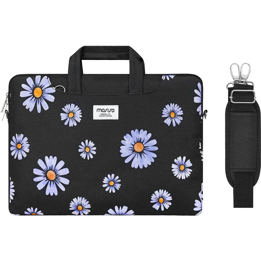 Premium Laptop Shoulder Bag - Water-Resistant Canvas Briefcase