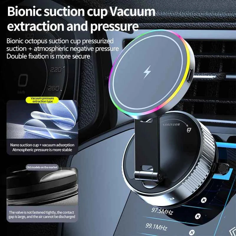 Premium Magnetic Wireless Car Charger Mount - 360° Rotatable