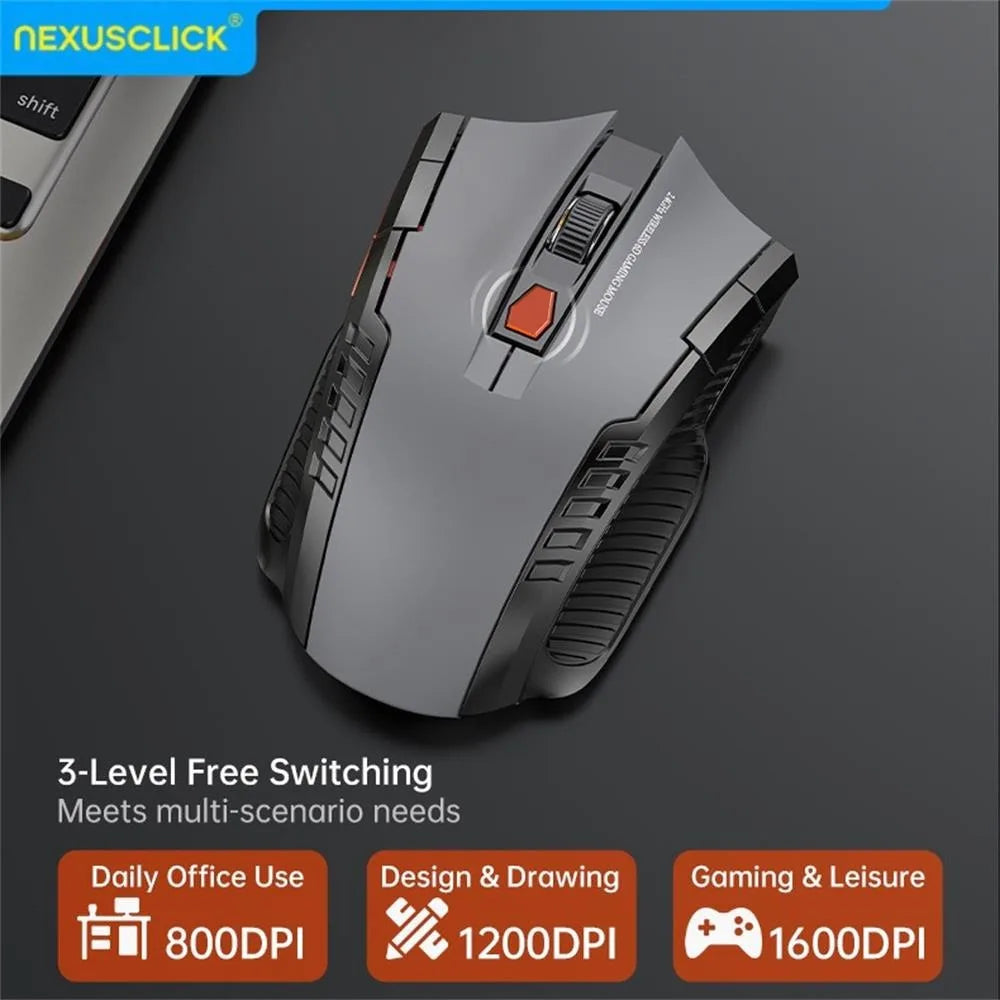 Premium Silent Wireless Mouse - 1600DPI Ergonomic Design