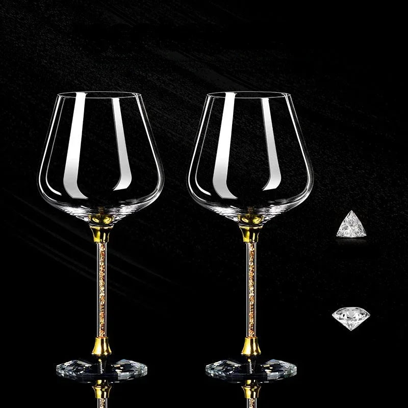 Elegant Luxury Crystal Wine Glasses - Set of Tall Party Flutes